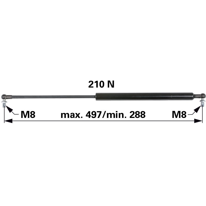 GASDRUCKFEDER 497mm/210N