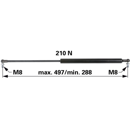 GASDRUCKFEDER 497mm/210N