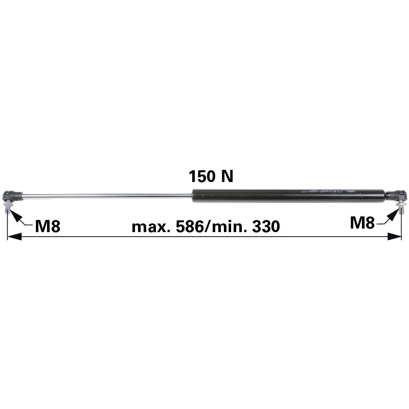 GASDRUCKFEDER 586mm/150N