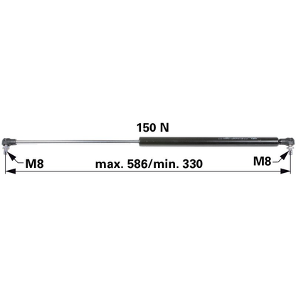 GASDRUCKFEDER 586mm/150N