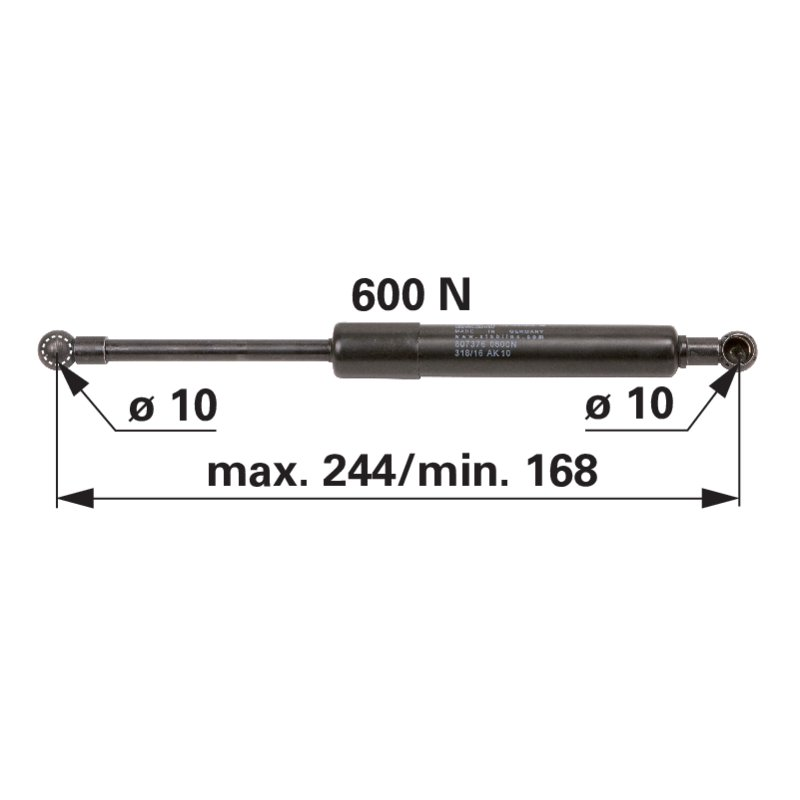 GASDRUCKFEDER 244mm/600N
