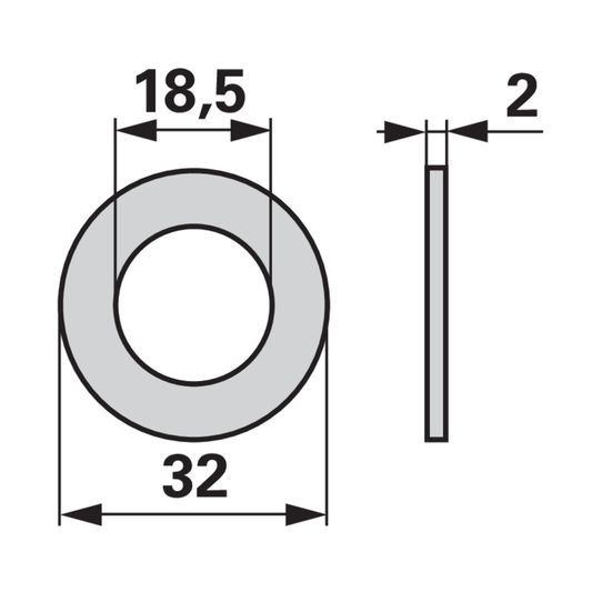 UNTERLAGSCHEIBE 18/32X2 DELRIN