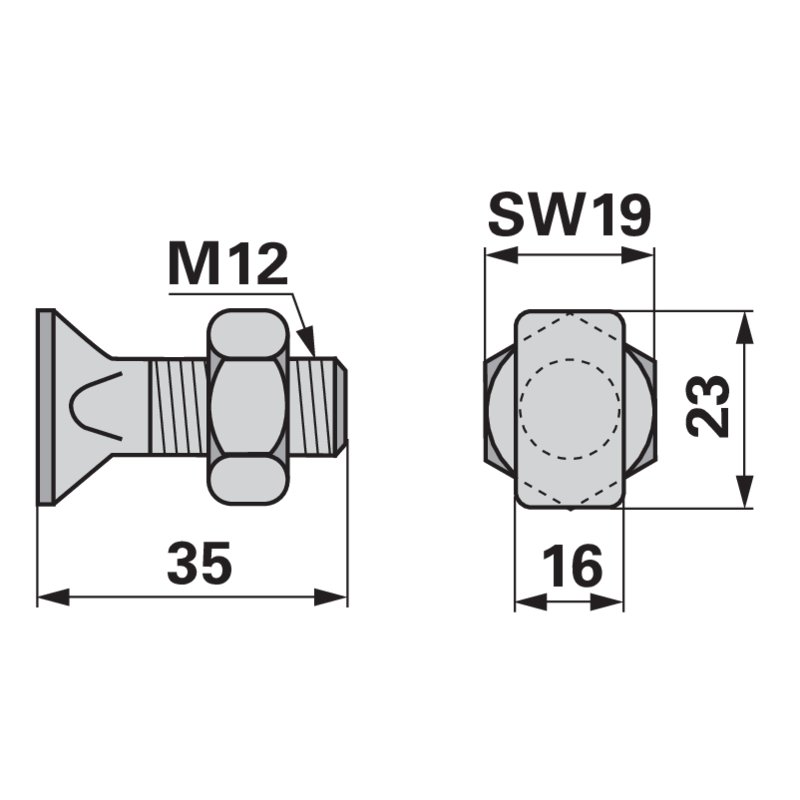 VIERKANT-SENKSCHRAUBE M12X35 V