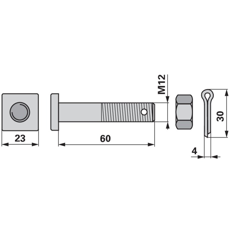 VIERKANTSCHRAUBE MU M12X60 8.8
