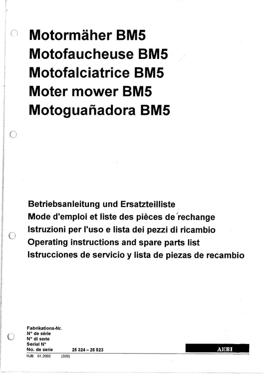 AEBI BM5 – Deckblatt