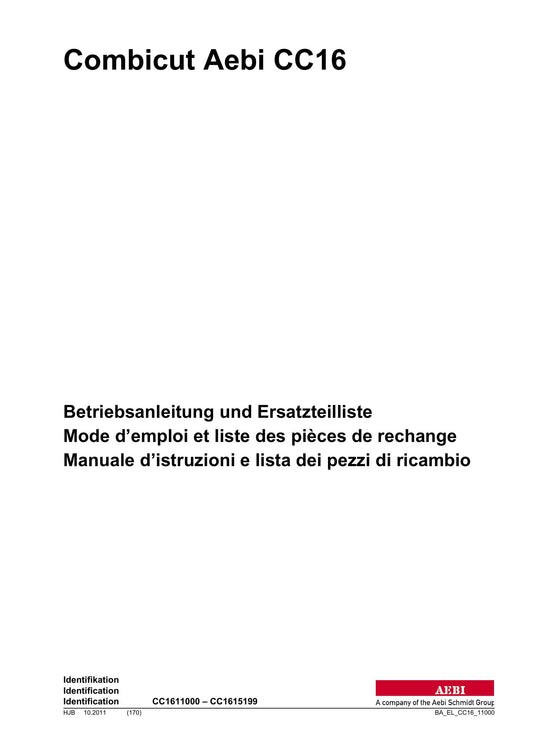 AEBI CC16 Dokumentvorschau Seite 1