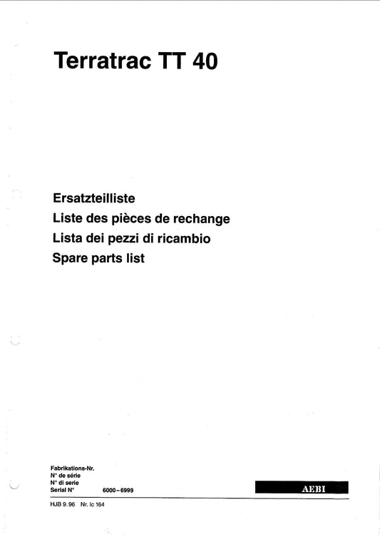 AEBI Terratrac TT40 – Titelblatt