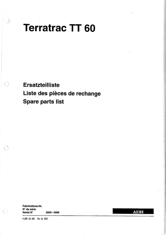 AEBI Terratrac TT60 – Titelblatt