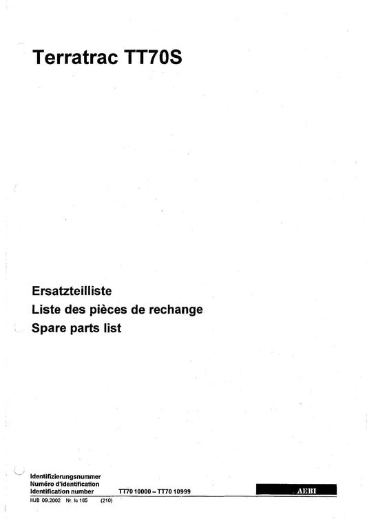 AEBI Terratrac TT70S – Titelblatt