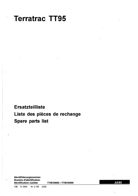 AEBI Terratrac TT95 – Titelblatt